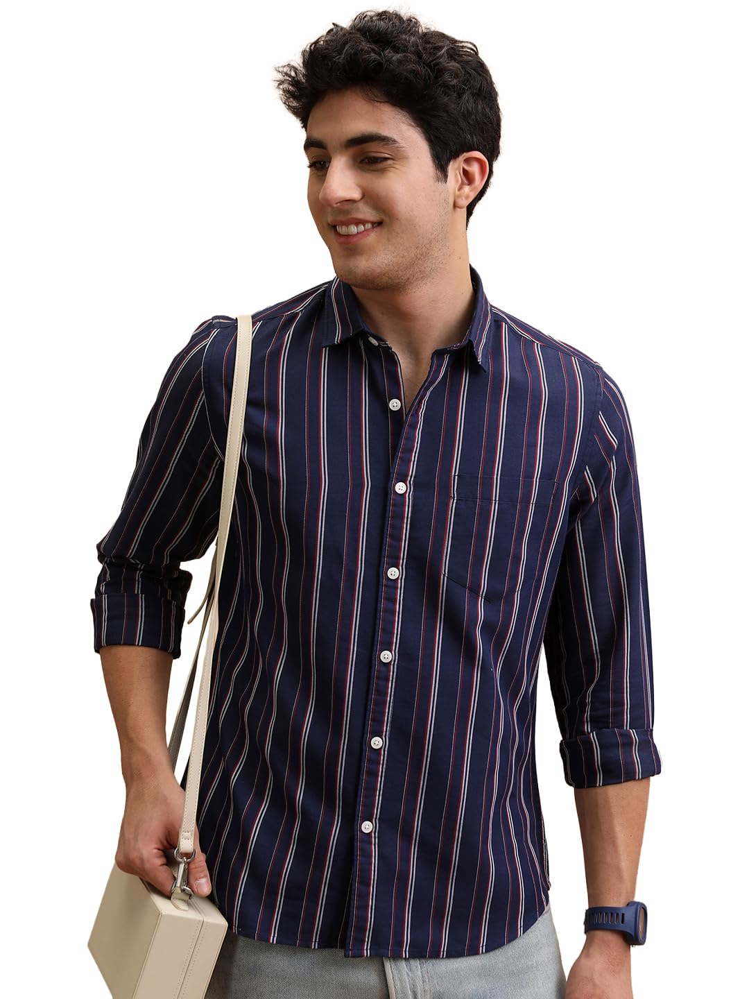 highlander Men's Slim Fit Shirts | Striped | Long Sleeves | Spread Collar | Casual Shirts | Stylish Shirt-picture-30