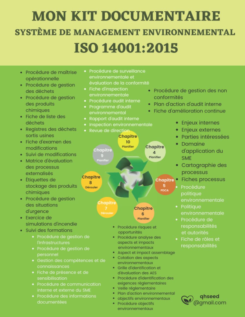 Kit Documentaire Iso 9001 Version 2015 Gratuit Amazon.fr - MON KIT DOCUMENTAIRE SYSTÈME DE MANAGEMENT ENVIRONNEMENTAL ISO  14001:2015: Préétabli par les chapitres selon la norme ISO 14001: 2015-contient  toute ... Management Environnementale + un manuel SME - Editions, QHSE -  Livres