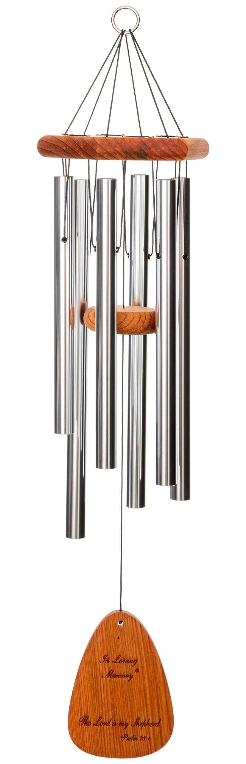 In Loving Memory 30-inch Windchime, Silver w/The Lord is My Shepherd…