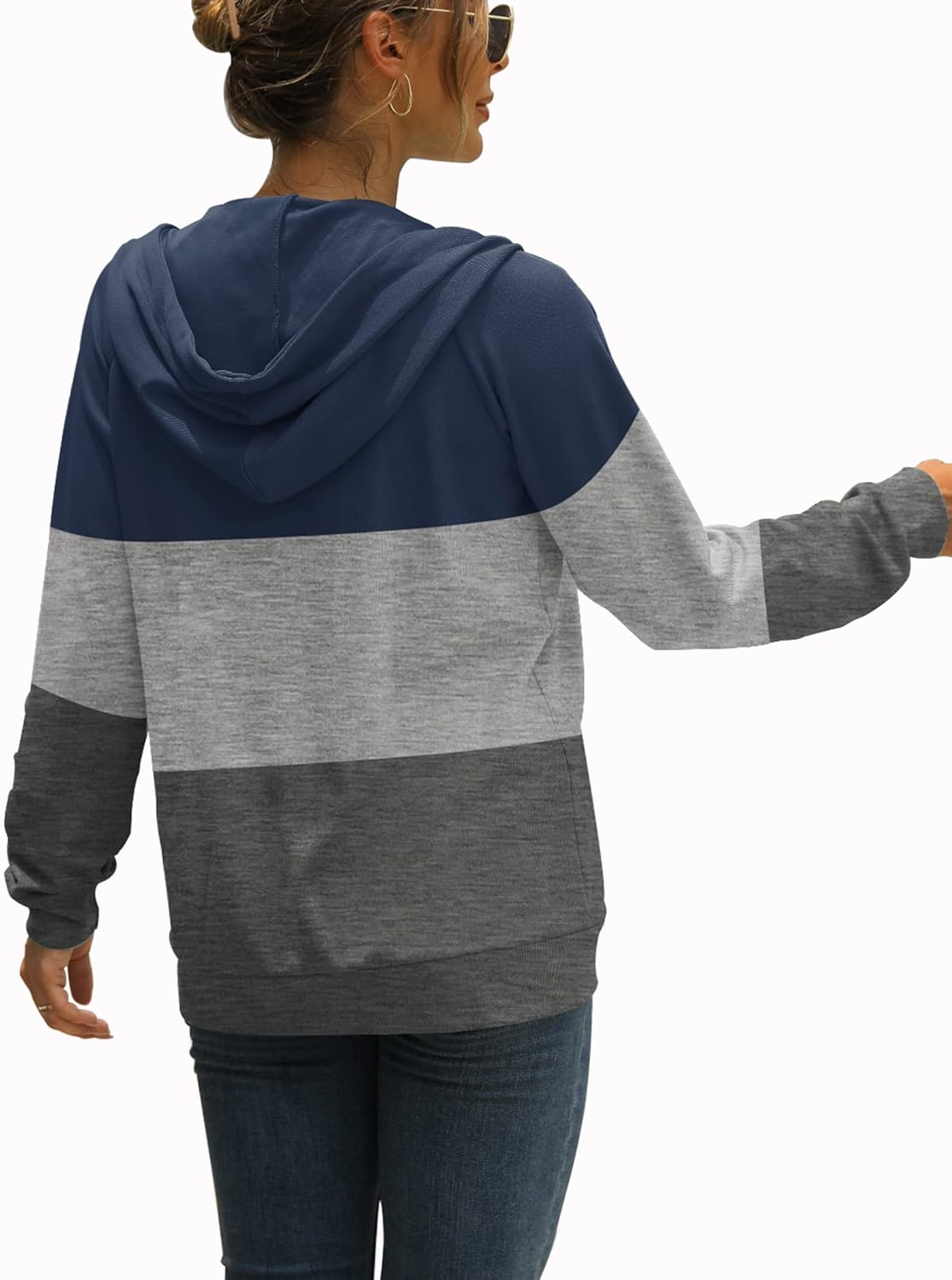 Vista 4 de Bofell Sudaderas con capucha de manga larga con cremallera para mujer