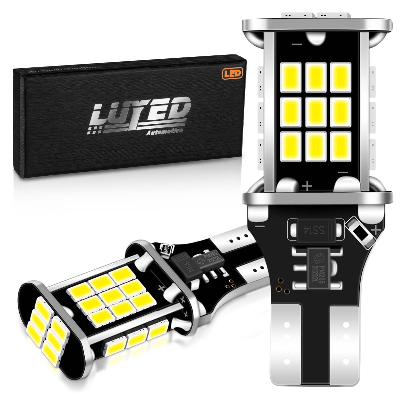 LUYED (2) Extremely Bright 1600 Lumens Backup Reverse Lights 921 912 W 16W 3020 30-EX Chipsets, Xenon White, No Hyper Flash