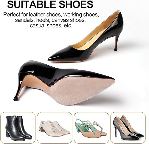 Miniatura 4 de GQTJP Protector de suela de zapato, almohadillas antideslizantes autoadhesivas, agarres antideslizantes para zapatos, Transparente