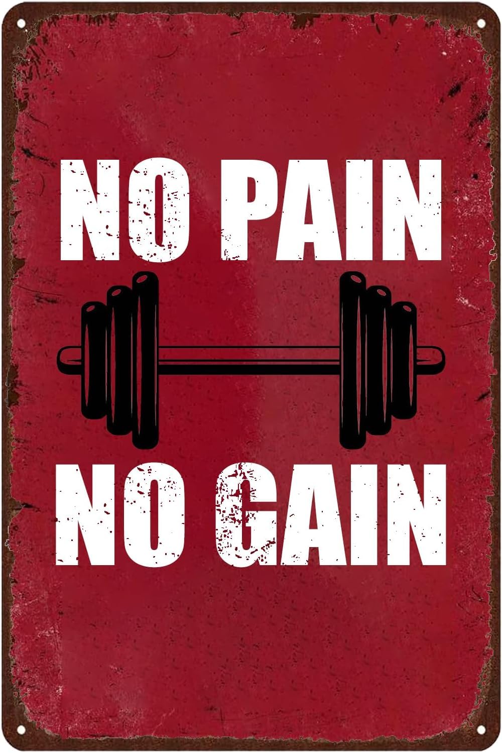 Anceky No Pain No Gain Motivation Vintage Gym Tin Sign Fitness Metal Signs Funny Man Cave Decor, Home Gym Bar Wall Art Decor 5.5x8 Inch