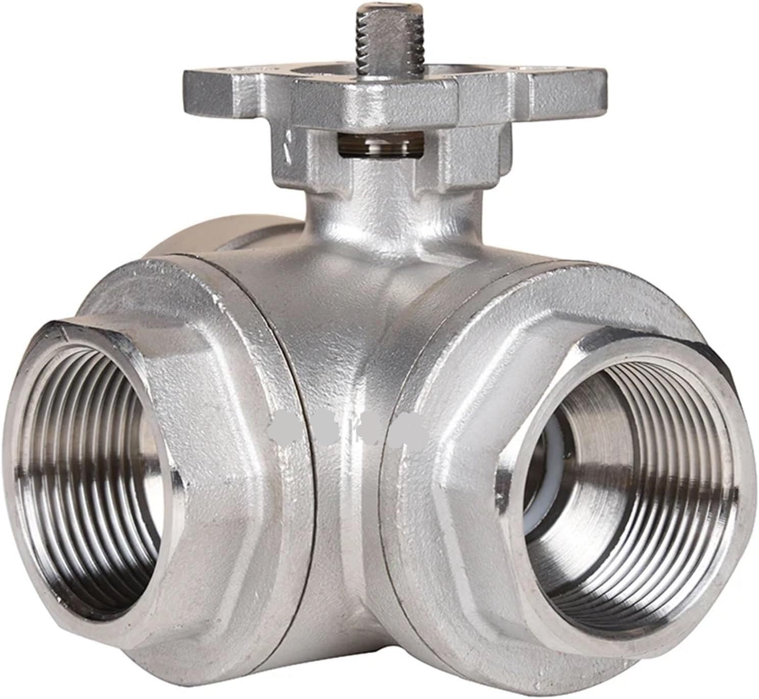 2 Inch SS304 Three-Way Ball Valve - T/L Type Female Thread for Water, Oil, and Gases - DN50, 1.6Mpa Pressure Rating(1-1/4in LType)