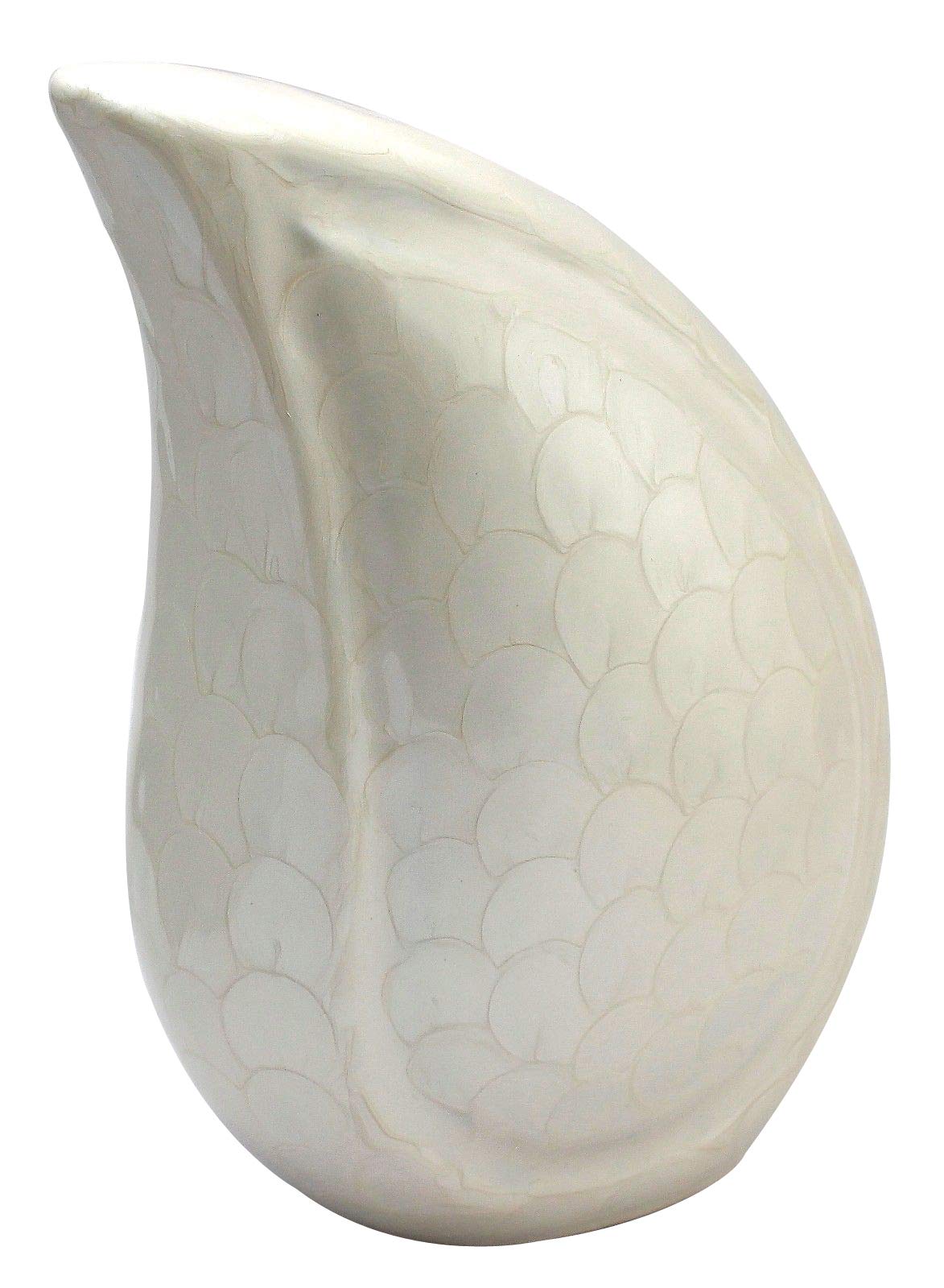 Small Teardrop Cremation Urn for Ashes,Funeral Memorial 8" Child Teardrop Medium Urn (Pearl White)