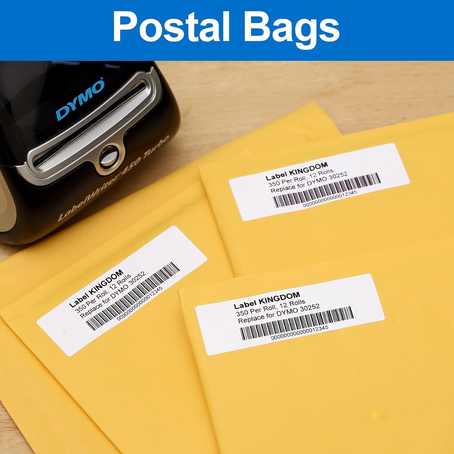 12 Rolls 1-1/8" x 3-1/2" Thermal Labels Replacement for DYMO LW 30252 Multipurpose Address Barcode Label Maker Refills for Label Writer 450, 450 Twin Turbo, 4XL Printers - Image 8