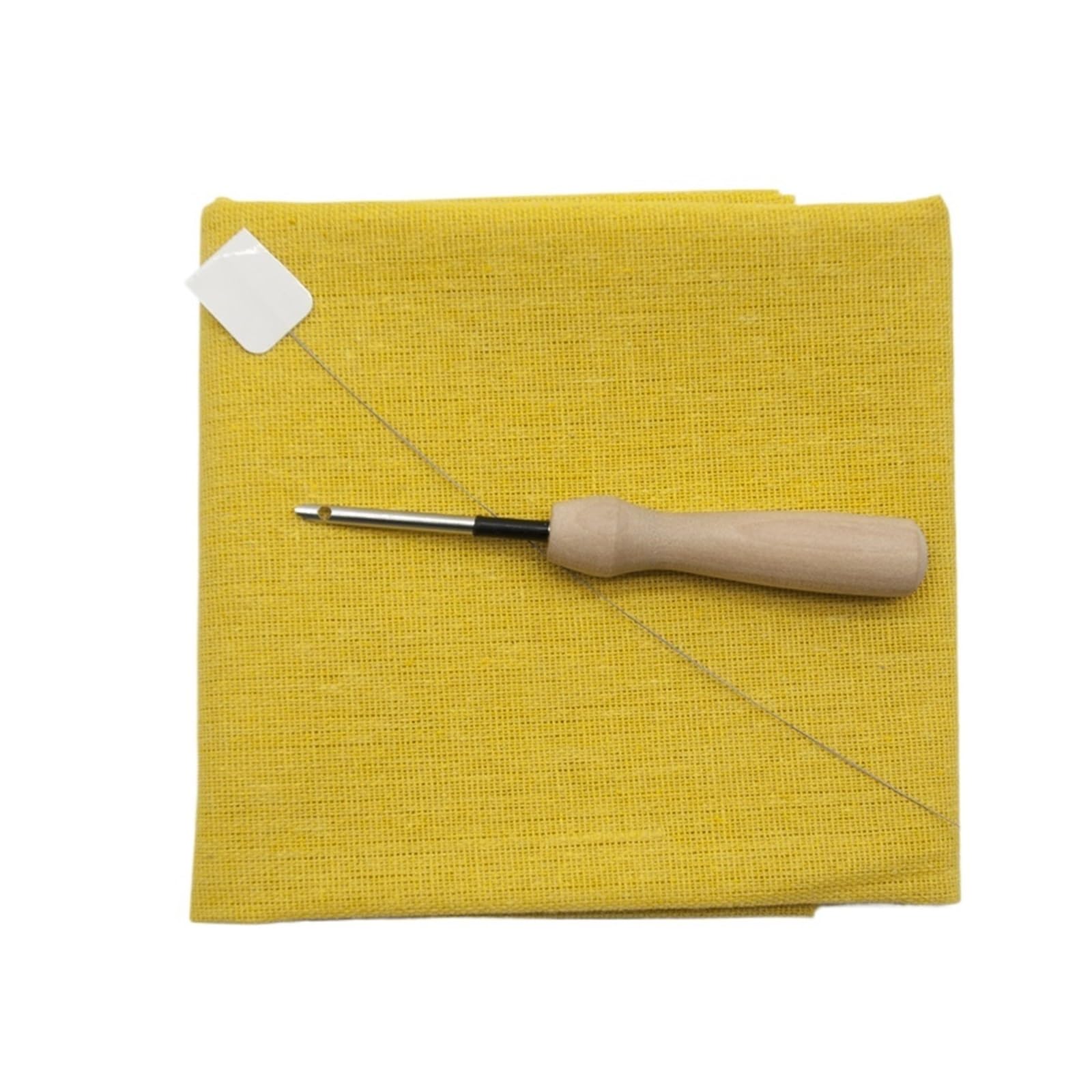 Punch Needle Craft Cloth 50 * 50cm Size Cotton Embroidery Needlework Fabric DIY Handmade Crafts(Yellow)