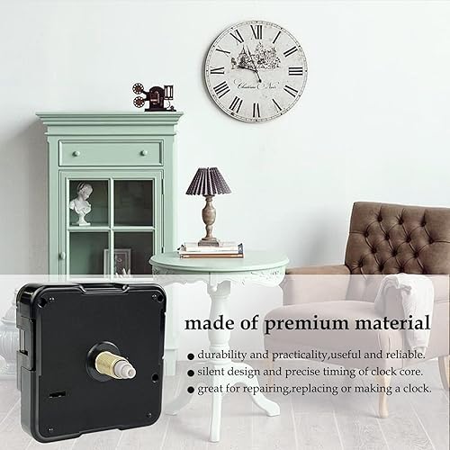 Vista 18 de Mecanismo de reloj de repuesto, movimiento de cuarzo a pilas, silencioso, piezas de reparación de reloj de pared, longitud del eje de repuesto