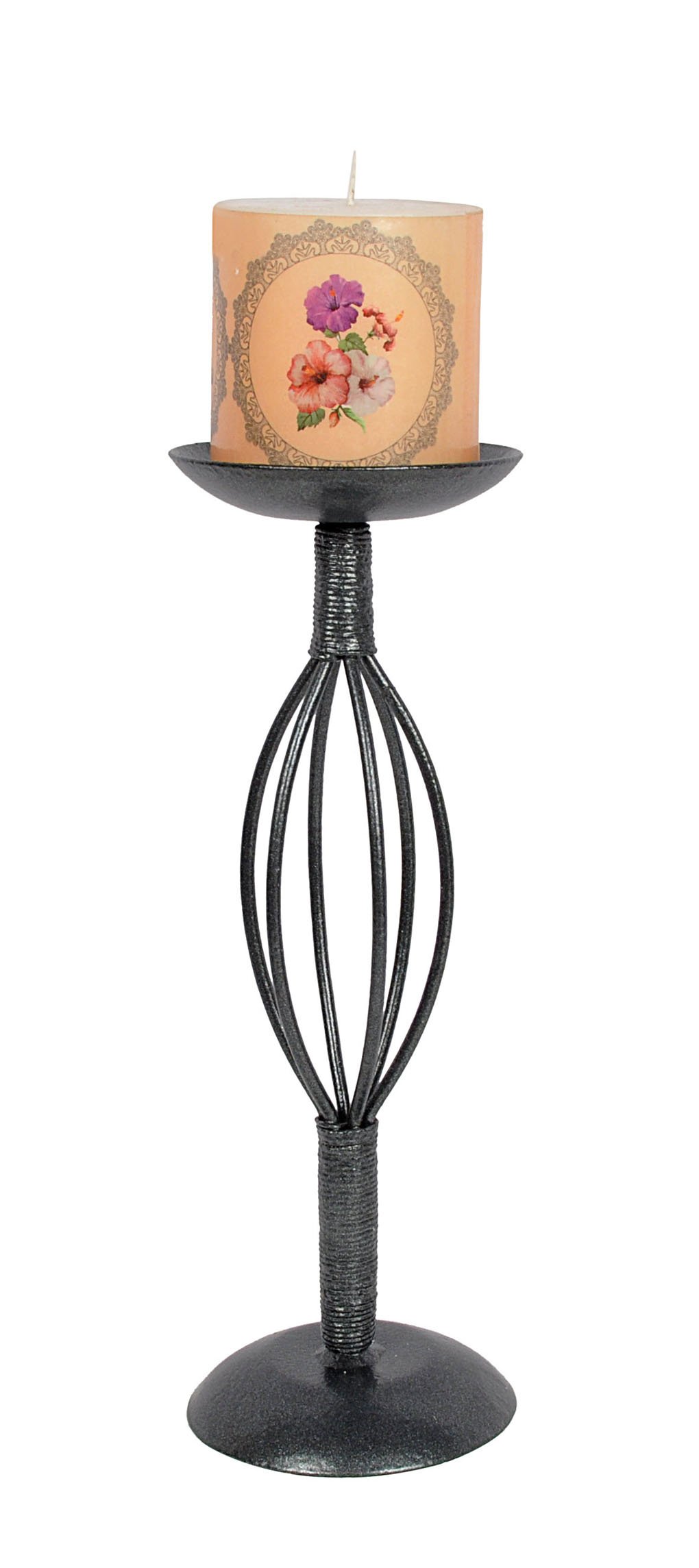 LalhaveliLalhaveli Home Decor Designer Black Iron Candle Stand 11.5 x 4 Inch