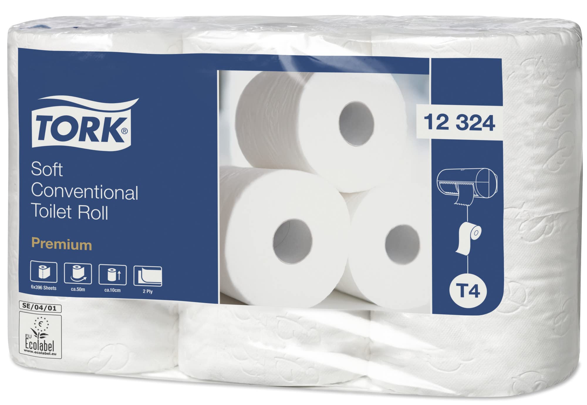 SCA Tork 12324 zacht tradit ioneel Toilet Papier, Lot de 2 laags, T4 Premium (42)