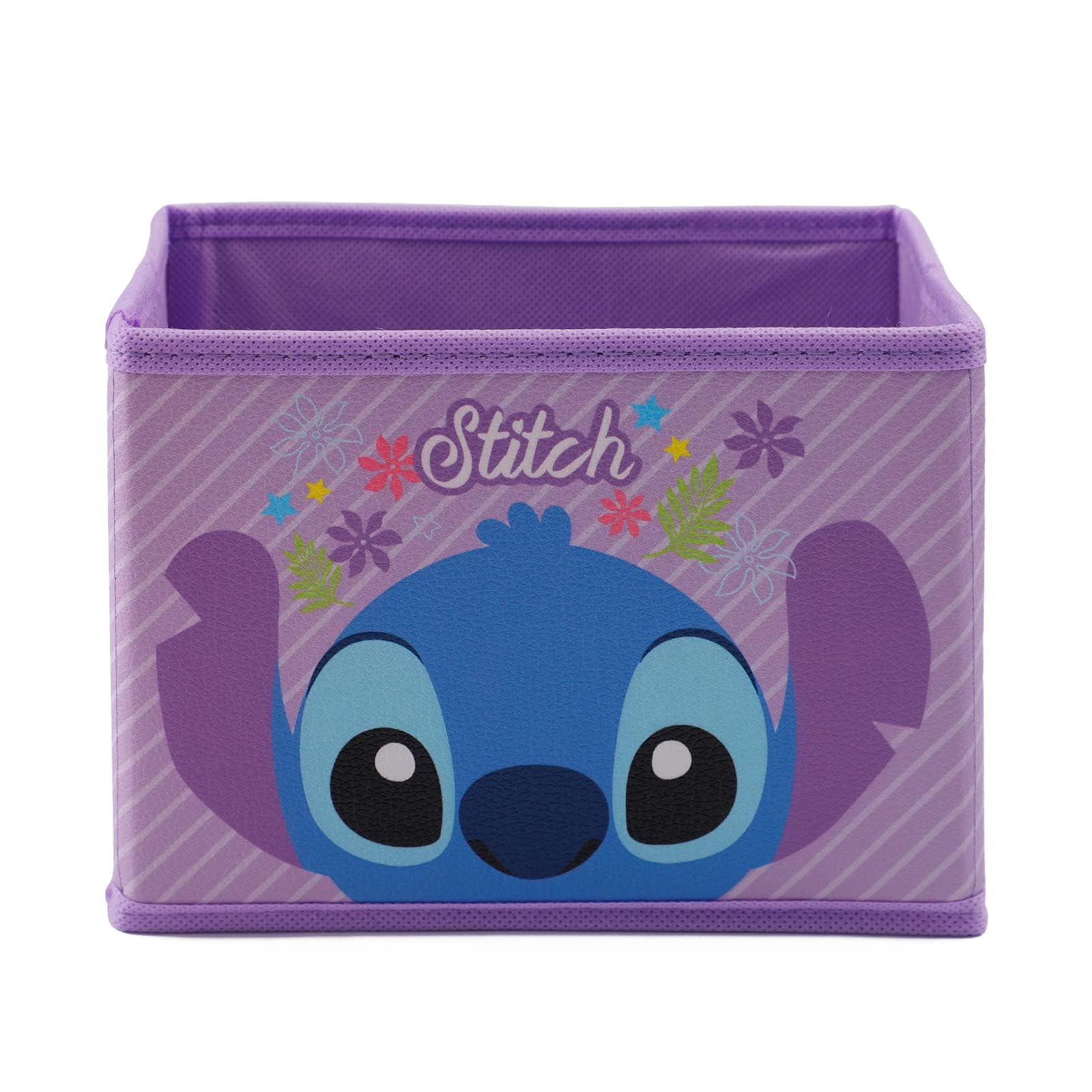 Stitch Collapsible Storage Foldable Cube Storage Box Stitch Desk Room Decoration Boxes Desk Baskets Winnie Makeup Holder Organizer for Gils Women Stitch Lover (Box-Stitch)