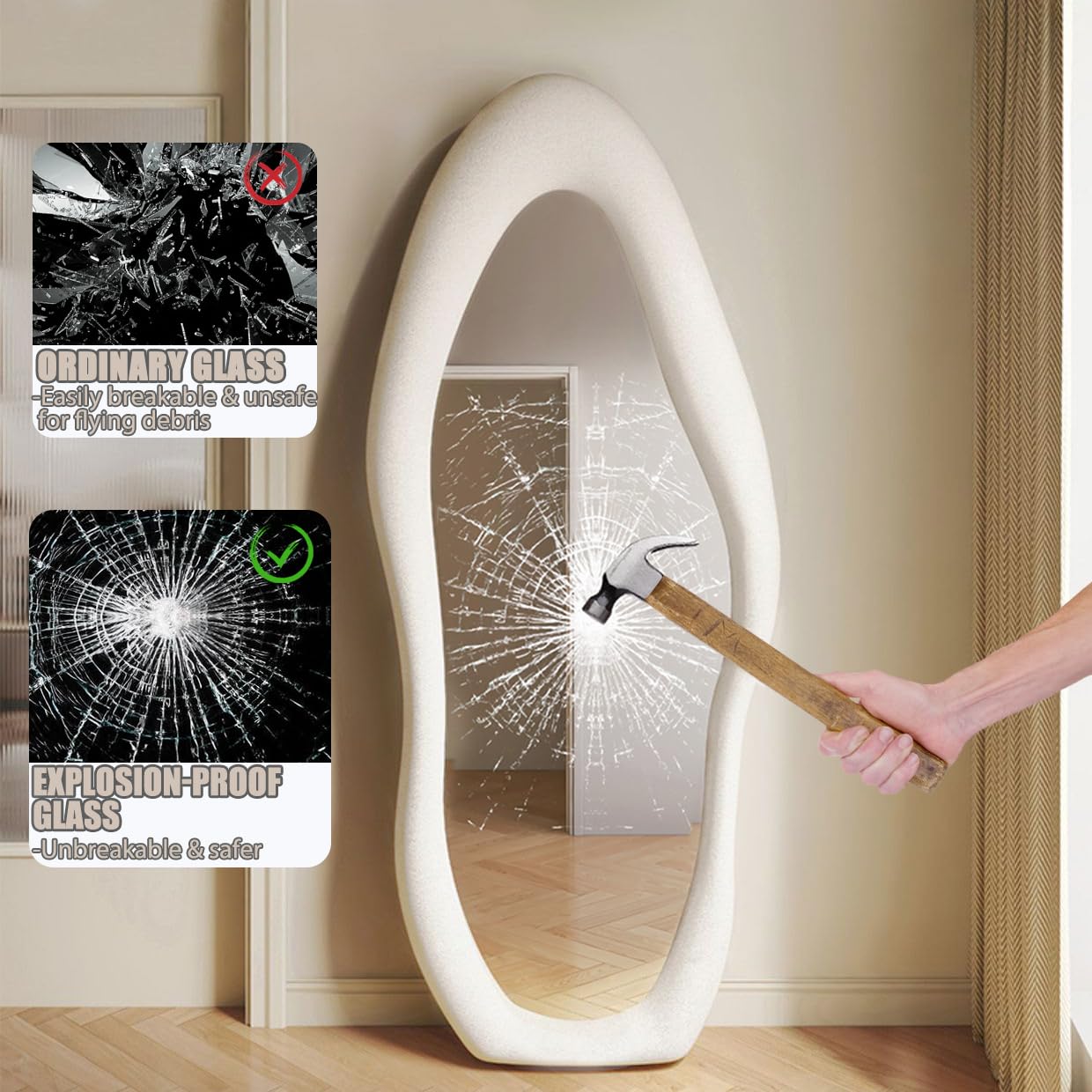 Amazon.com: ZimiTeda Flannel Full Length Floor Mirror with Stand
