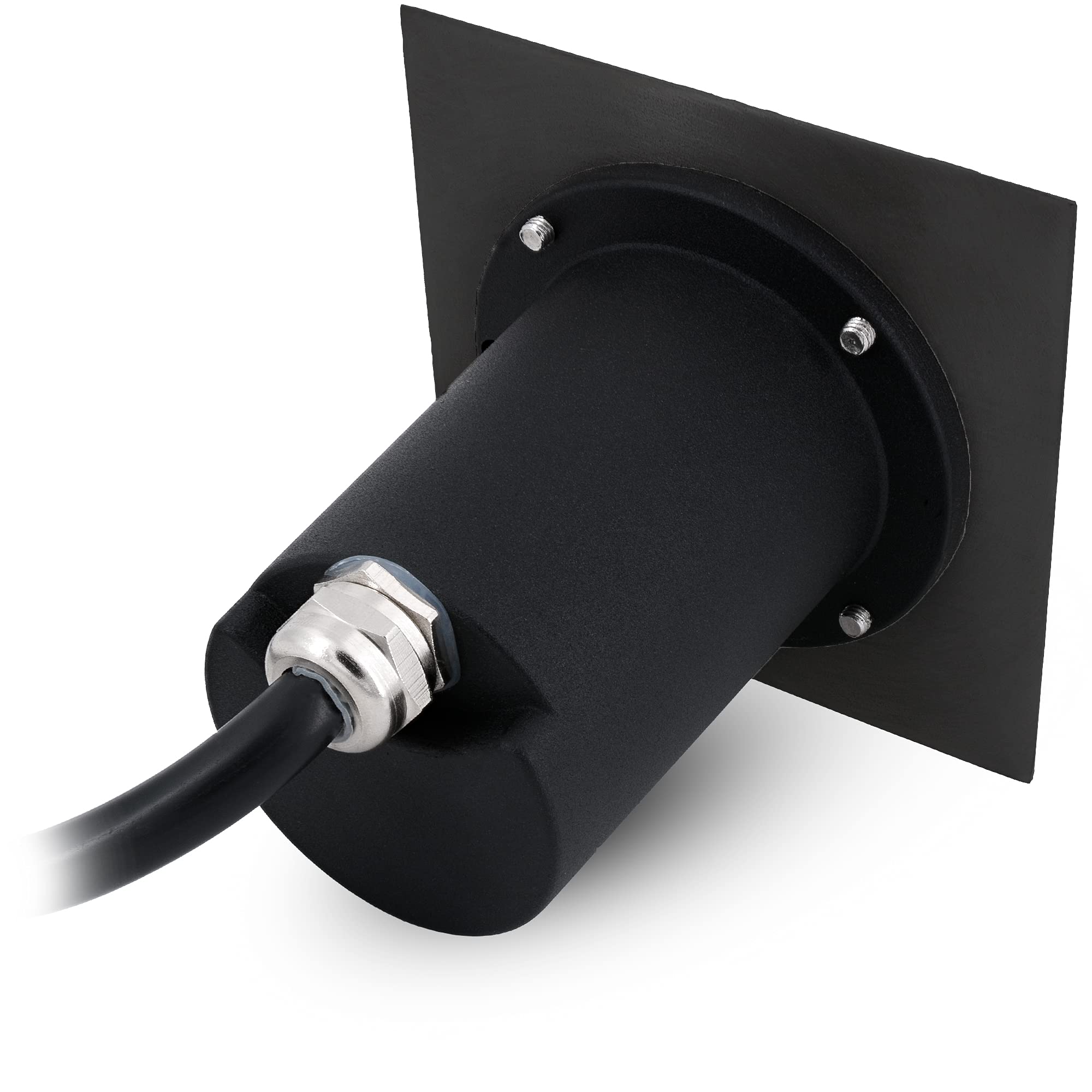 linovum BOQU Nero Quadrato - 4 Faretti Incasso GU10 IP67 Esterno 230V | segnapasso carrabile, per lampadine GU10 comuni e smart, scatola da incasso inclusa, senza lampadina, per giardino e terrazza