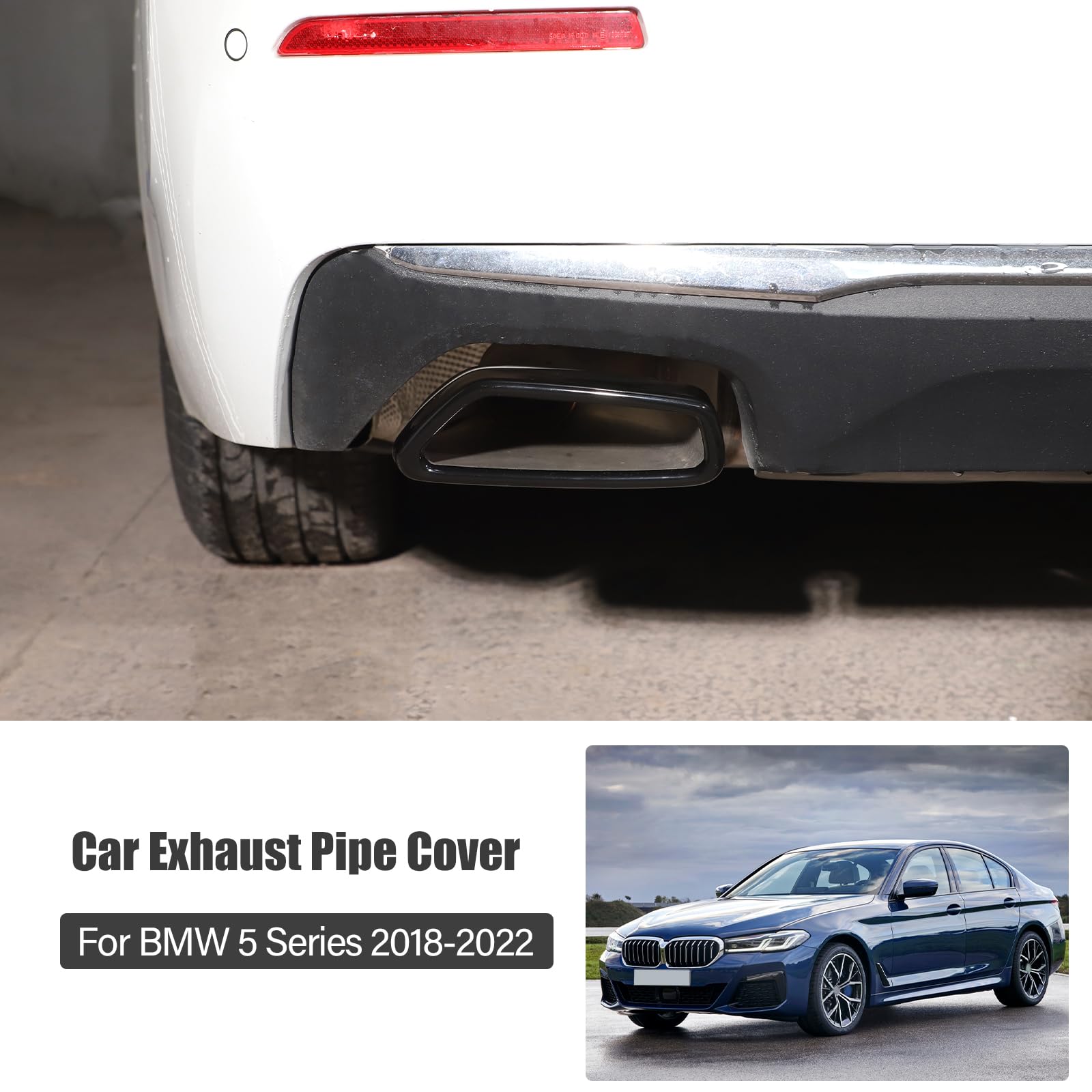 Tłumik ze stali nierdzewnej rura wydechowa osłona gardła czarna do BMW serii 5 G30 G38 2018-2022