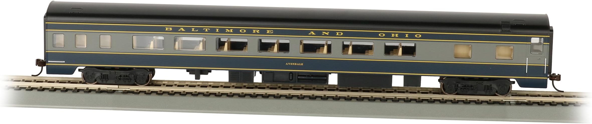 Bachmann Industries B&O Smooth-Side Coach Car with Lighted Interior (HO Scale), 85'
