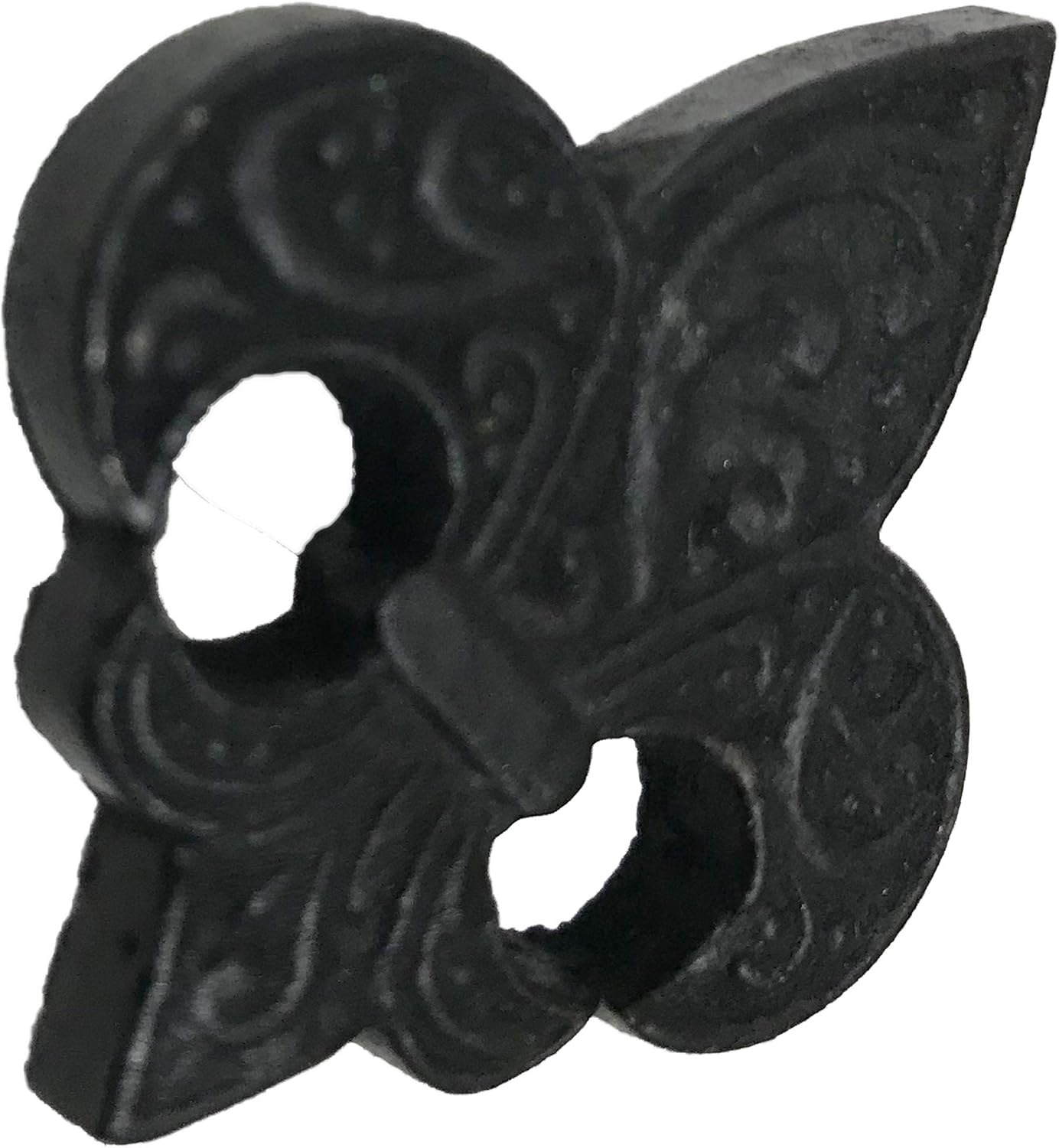 1.5" Fleur di lis - BB-346 - Cabinet Knob Handle - for Gate, Drawer, Closet, Cabinet, Dresser - Black Finish for Interior & Exterior Designing - BB-346 (10)