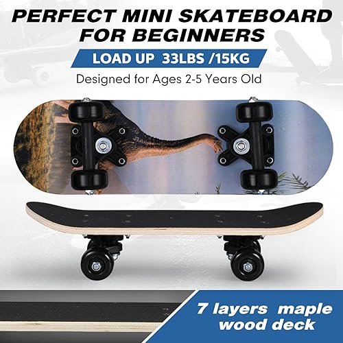 Vista 98 de Honoson Juego de 7 piezas de monopatín para niños pequeños, rodilleras, coderas, muñequeras