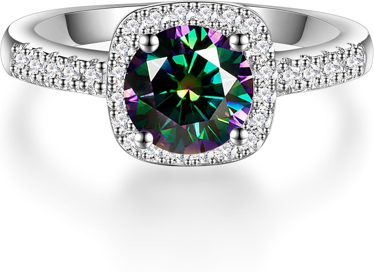 YSDD 0.5/1/2 Carat Moissanite Anniversary Ring for Women, D Color VVS1 Clarity Moissanite 925 Sterling Silver Promise Eternity Engagement Ring