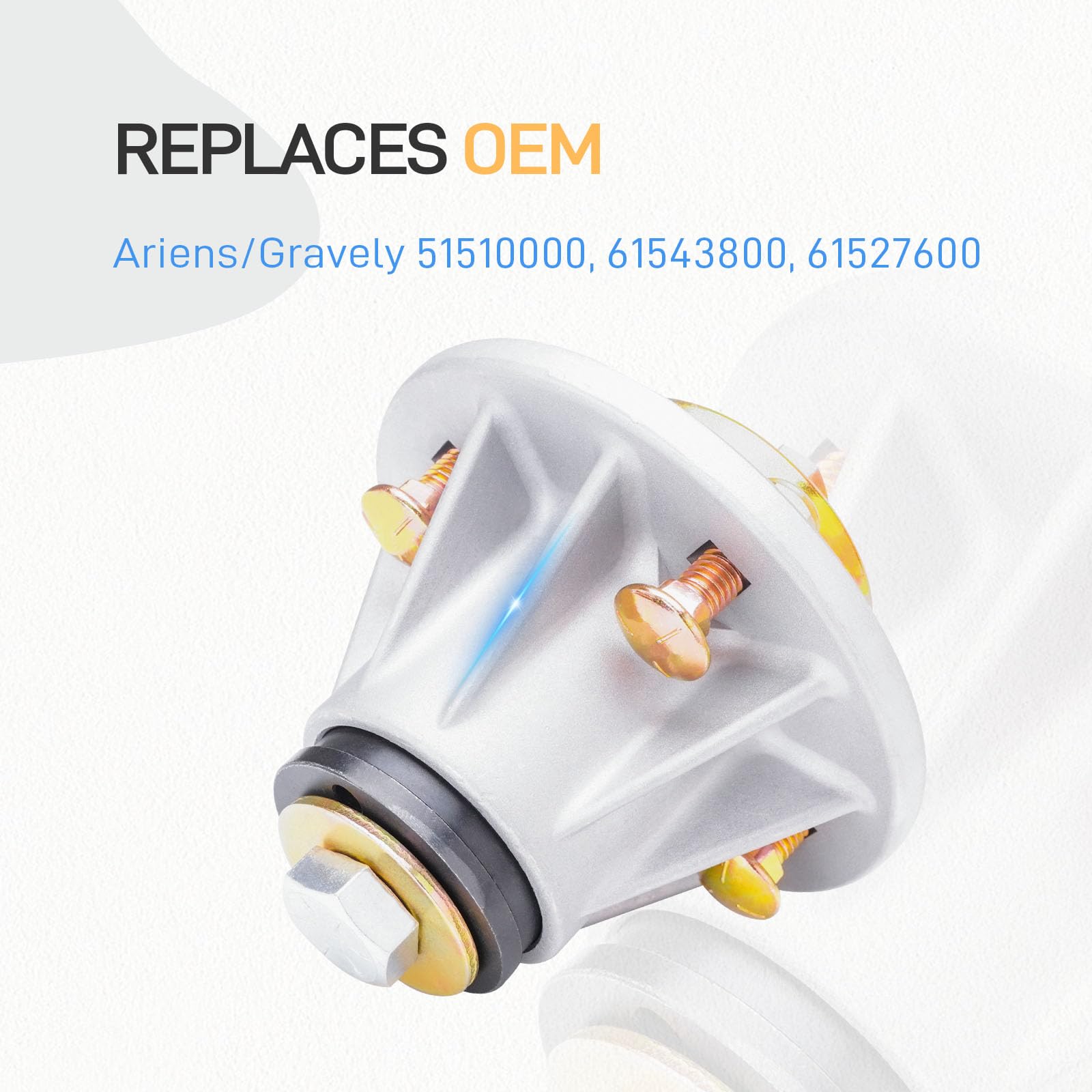 51510000, 61543800 - Conjunto de husillo para cortacésped de cubierta de 40, 42, 44, 48, 50 pulgadas, compatible con Ariens Gr avely WAW1334, WAW1034, Zoom 2048, Zoom 2048, Zoom 2048, Zoom 22