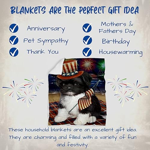 Miniatura 7 de 4th of July Fireworks Shih Tzu Dog Blanket - Lightweight Soft Cozy and Durable Bed Blanket - Animal Theme Fuzzy Blanket for Sofa Bed Couch