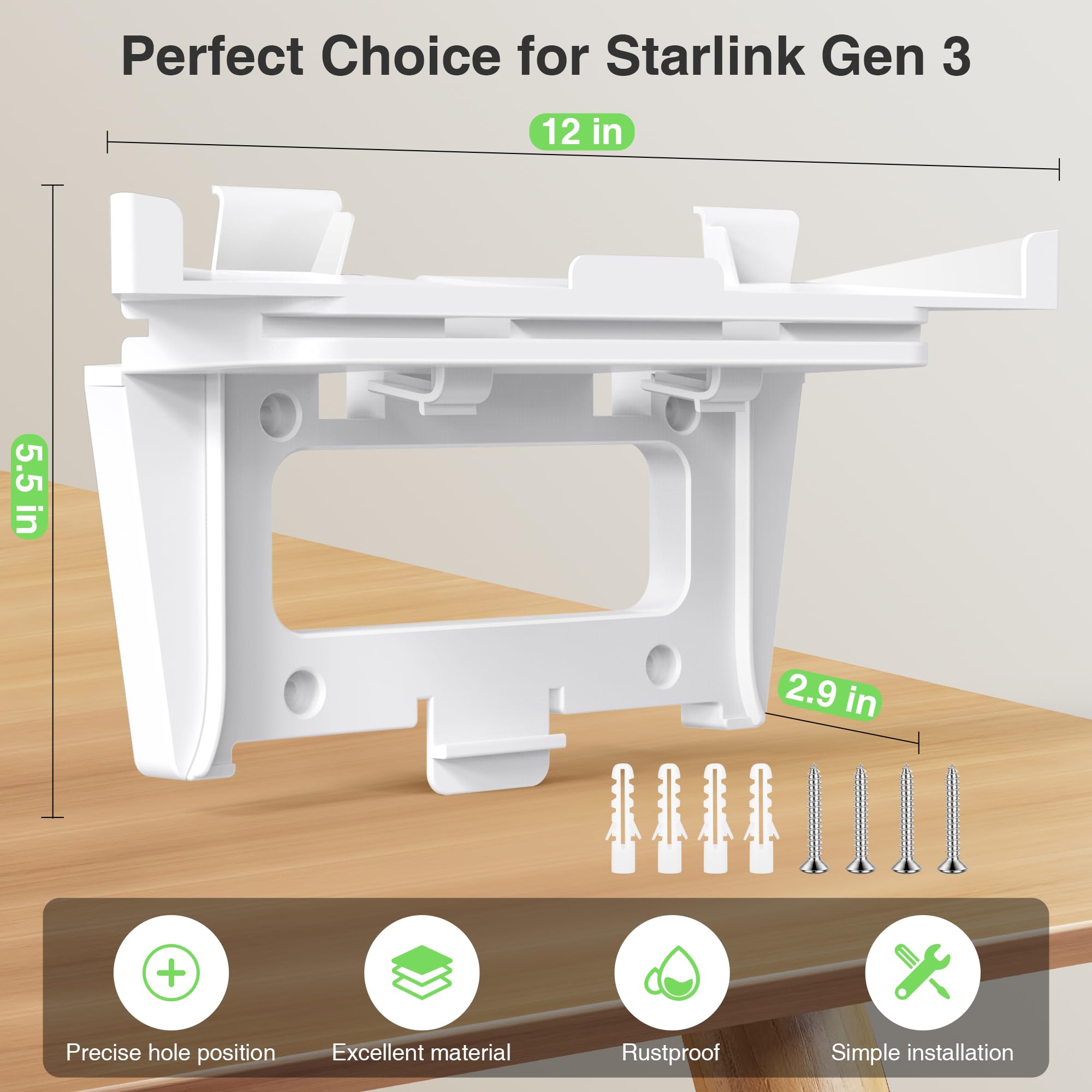 2-in-1 Starlink Gen 3 Router Mount, Starlink Standard V3 Mesh Router Wall