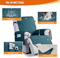 Vista 4 de VANSOFY Fundas 100% impermeables para sillas reclinables, funda antideslizante para sillas reclinables, protector de muebles para perros, funda
