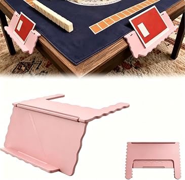 Mahjong Card Holder Under-Mat Slide-in Stand Angled Viewing Rack Mahjong Card Holder for Table - Space-Saving 3D-Printed Table Accessory Foldable Design for American Mahjong Pink