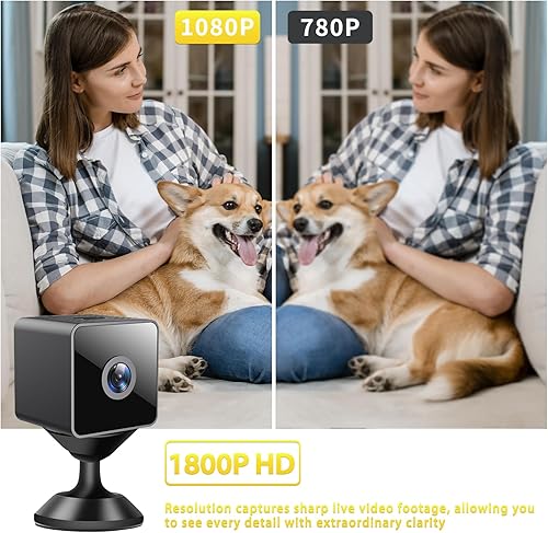 Miniatura 5 de Mini cámara de seguridad inalámbrica, WiFi para el hogar pequeño 1080P Micro HD magnética para niñera con detección de movimiento, almacenamiento en