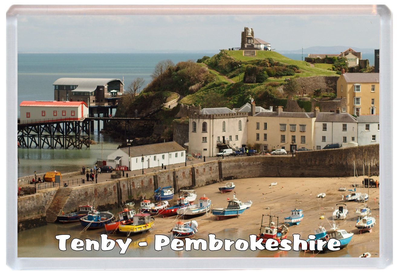 Baked Bean Store Multicolor Tenby - Pembrokeshire - Wales - Jumbo Fridge Magnet