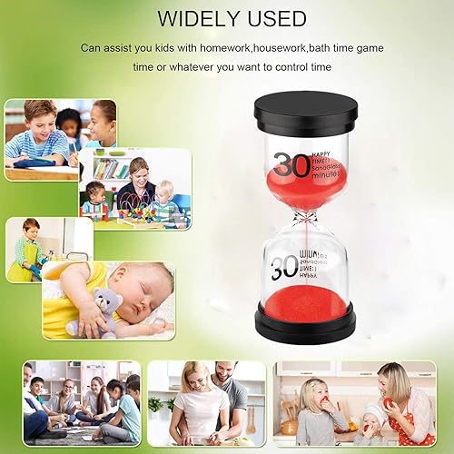 Miniatura 5 de SuLiao Temporizadores de arena de reloj de arena de 30 minutos reloj de arena grande de color rojo, Reloj De Arena 30 Minutos, reloj de arena de
