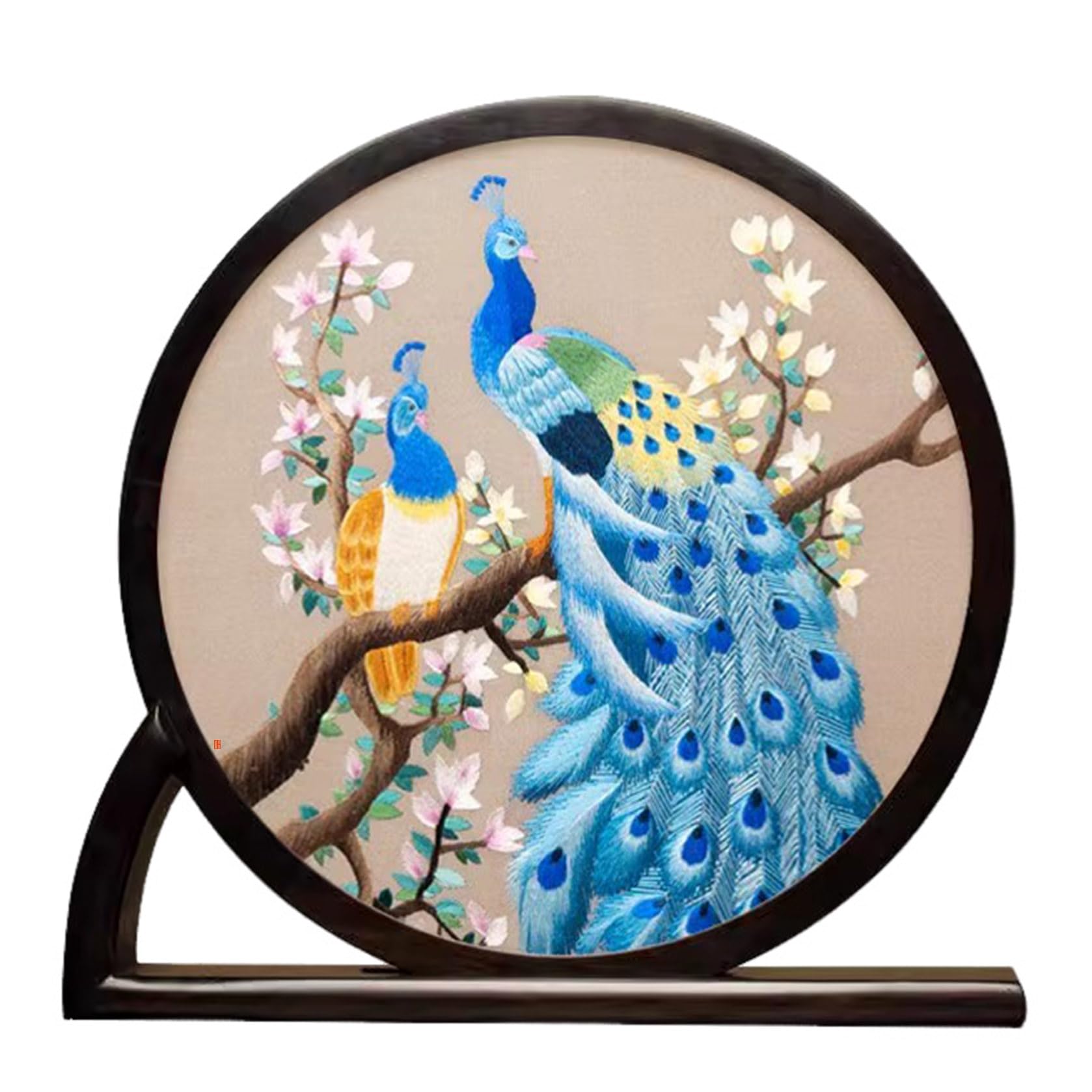 Peinture chinoise brodée double face en soie 207 couleur 6 sans envers visible