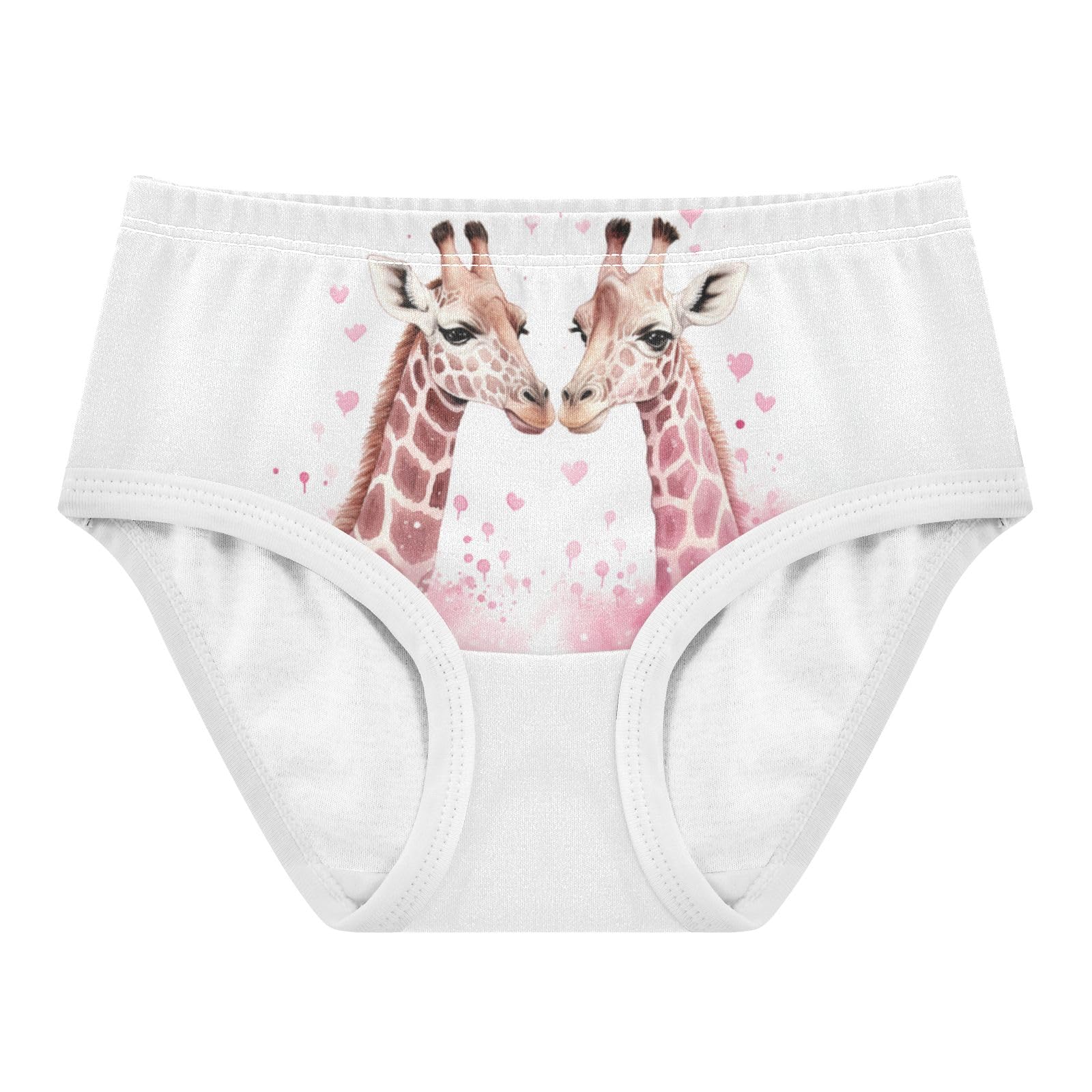 ALAZA Toddler Girls Cotton Hipster Underwear Soft Giraffe Love 2 Pack 2T