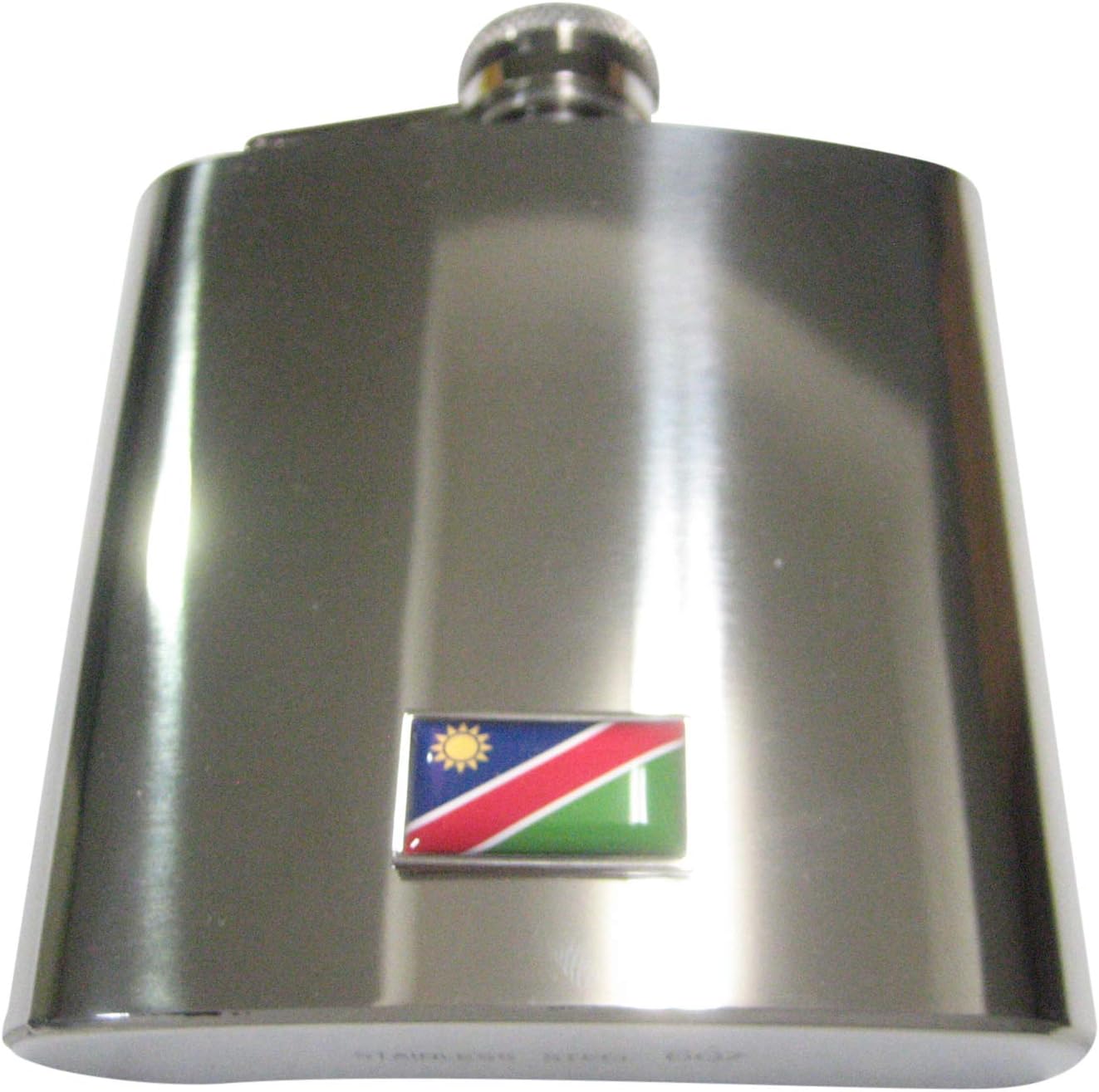 Kiola Designs Thin Bordered Republic of Namibia Flag 6 Oz. Stainless Steel Flask