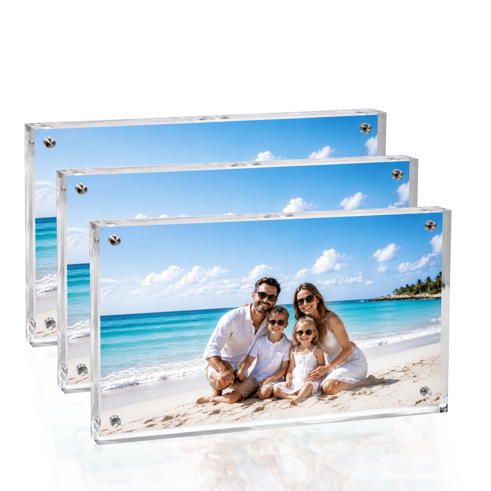 8x6 Photo Frame Frameless Picture Frames,A5 Magnetic Acrylic Photo Frame