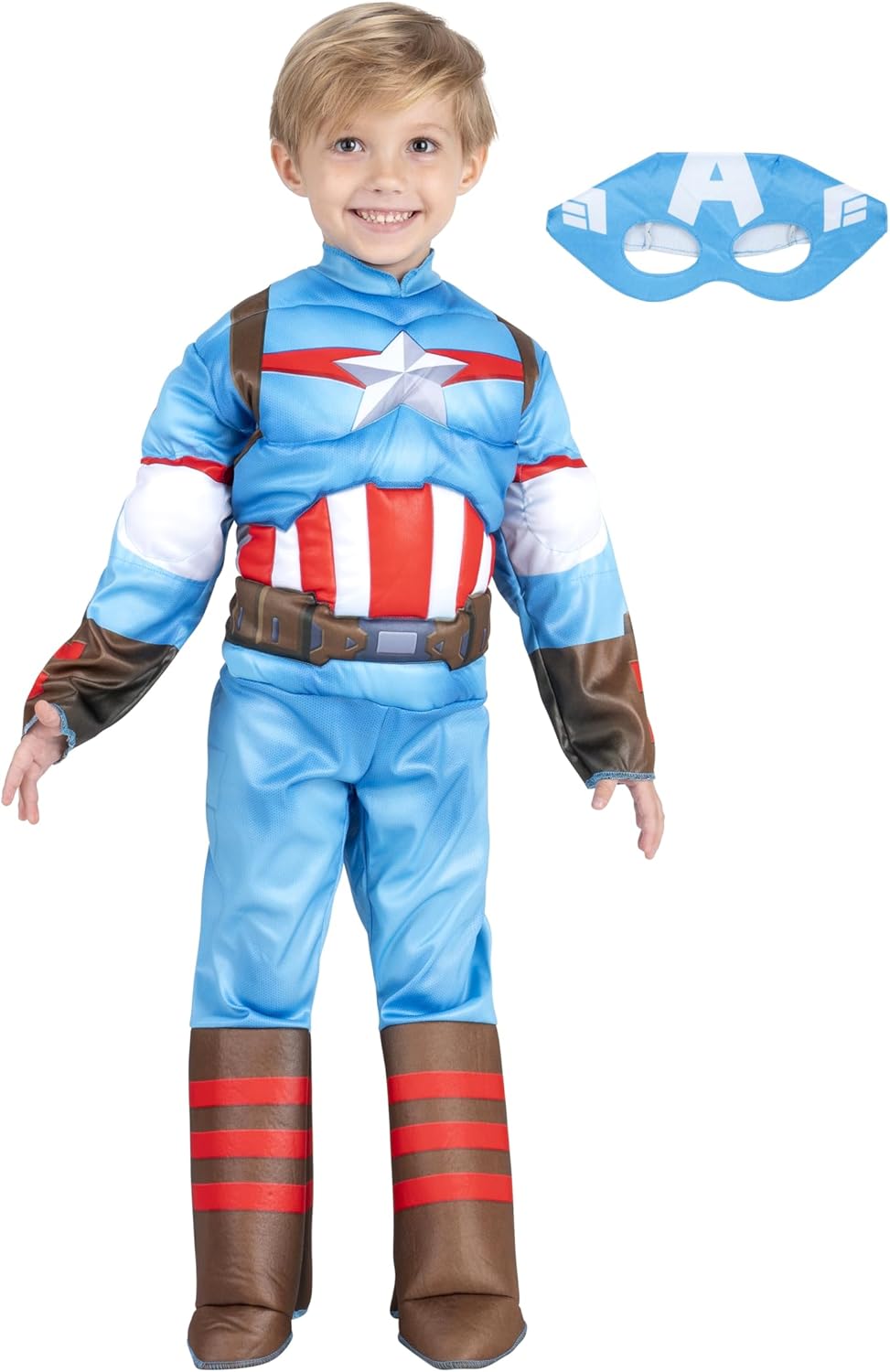 Jazwares Marvel Youth Captain America Costume Steve Rogers Superhero Halloween Costume