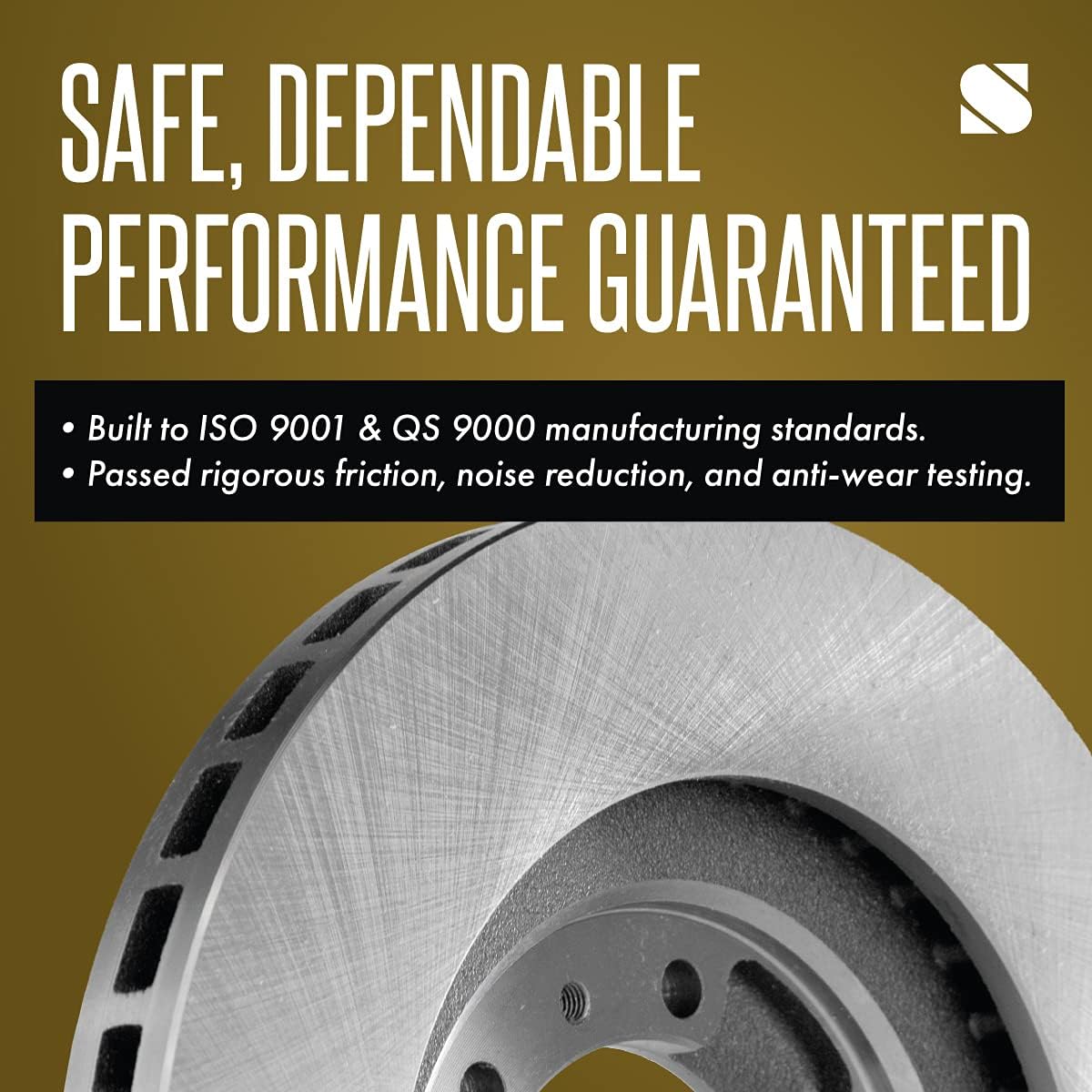 SureStop Brake Disc Compatible with Chrysler Crossfire 2004-2008, Mercedes Benz 300CE 1990-1993, 300E 1993, 300TD 1987 Rear, Driver or Passenger Side, Plain Surface, Solid, 5 Lugs, 277.88 mm, RWD