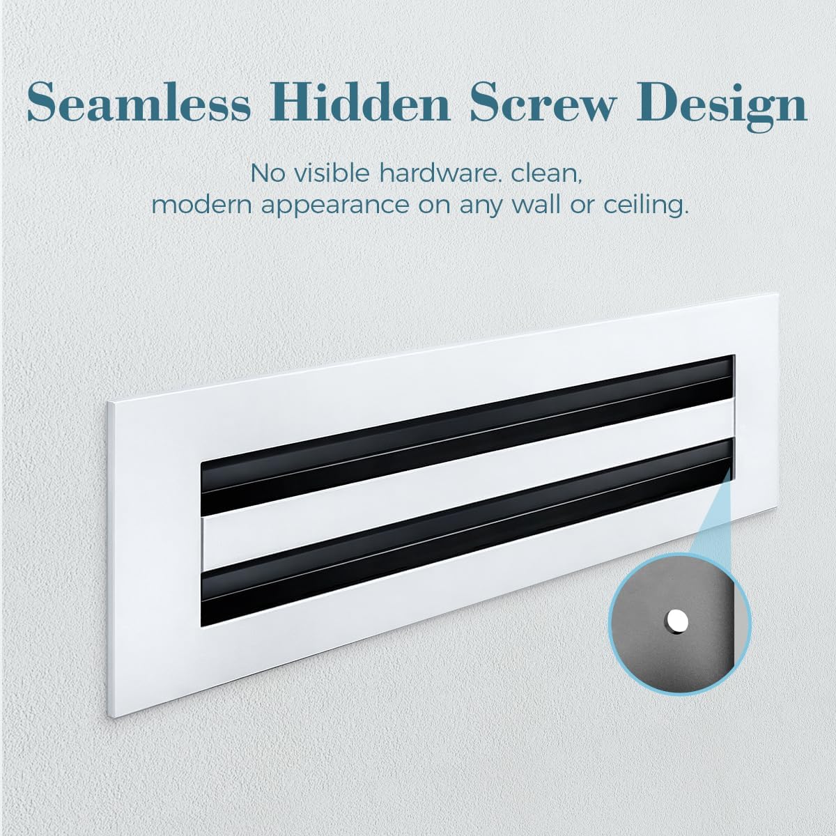Modern AC Vent Cover 8x4 (Duct Opening Cutout) - White Sleek Decorative Air Vent - Standard Linear Slot Diffuser - All Aluminum Register Grille for Ceiling, Walls & Floors