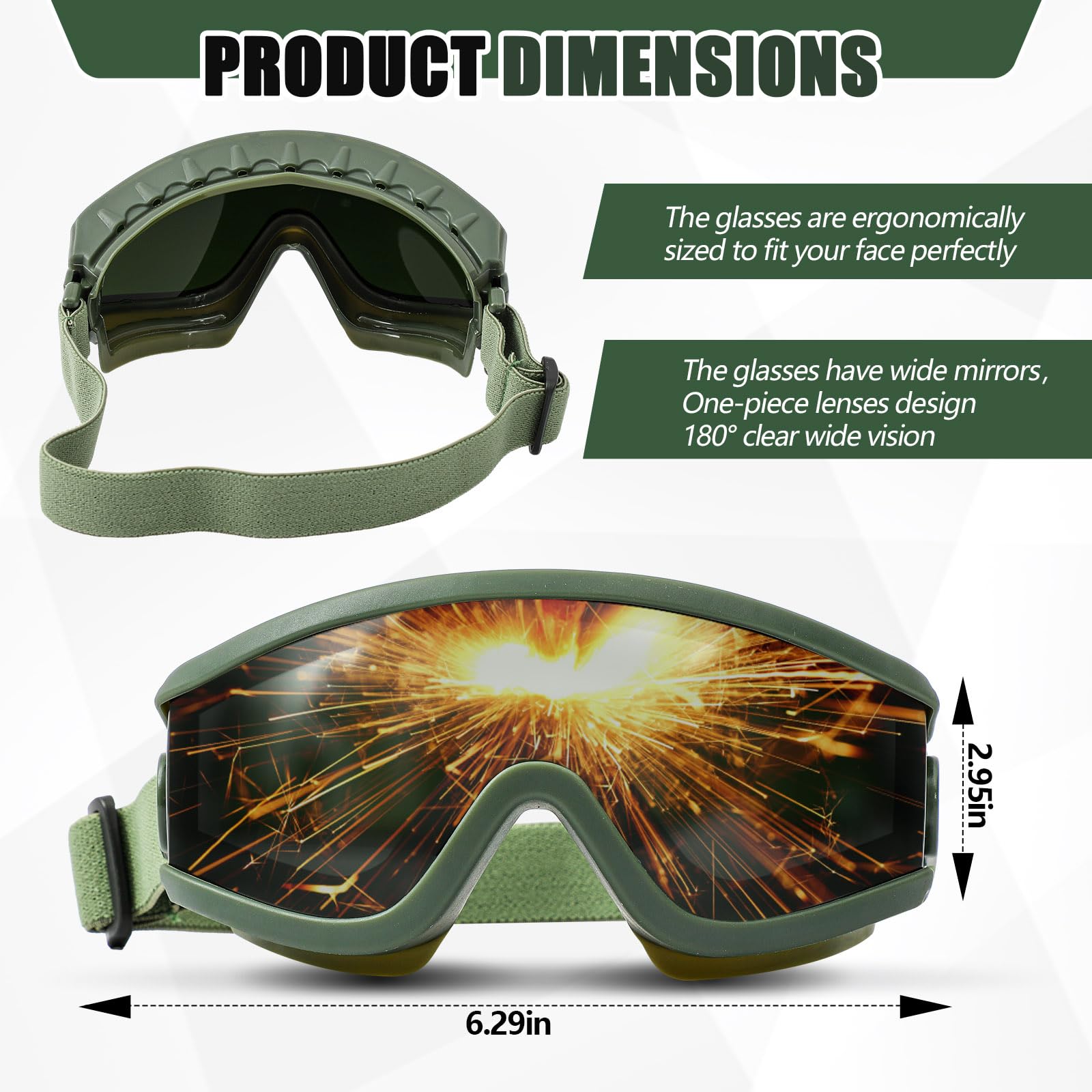 Relaxweex Gafas de soldadura de seguridad para soldar, con pantalla de 5 infrarrojos, antorcha de corte, gafas de soldadura para hombres, protección ocular, soldadura por arco, soldador de molienda,
