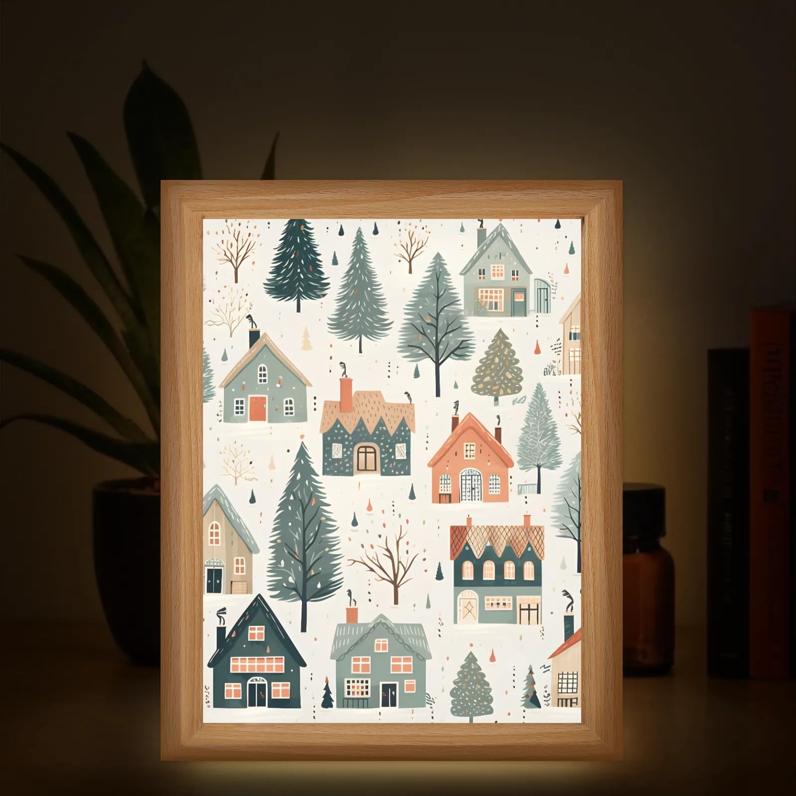 Light Up Painting, Graffiti Forest Wall Art Picture Light Magical Forest Light Up Desktop Art Decor, 10 Brightness, USB Powered, 3 Lighting Modes, Anxiety Relief Gift for Bedroom Home - Without Frame