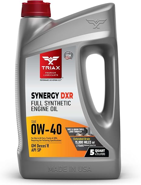 TRIAX Synergy DXR 0W-40 Full Synthetic Engine Oil Compatible with