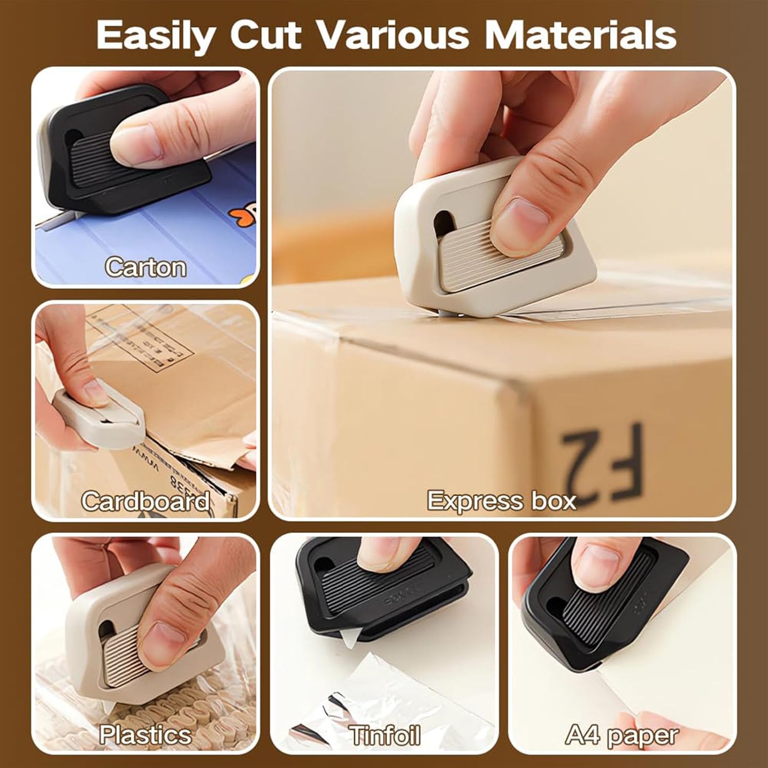 2 Pcs Box Cutter Retractable, 2025 New Magnetic Box Cutter, Multi Purpose Mini Boxs Cutter Retractable, Rust-Proof Blade&ABS Handle Compact Portable for Opening Packages/Express