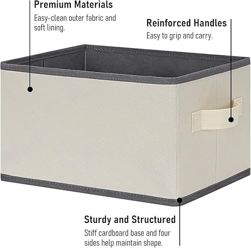 Miniatura 4 de LHZK Paquete de 12 cestas de almacenamiento para estantes, contenedores plegables de tela para organizar estantes, armarios, regalos decorativos,