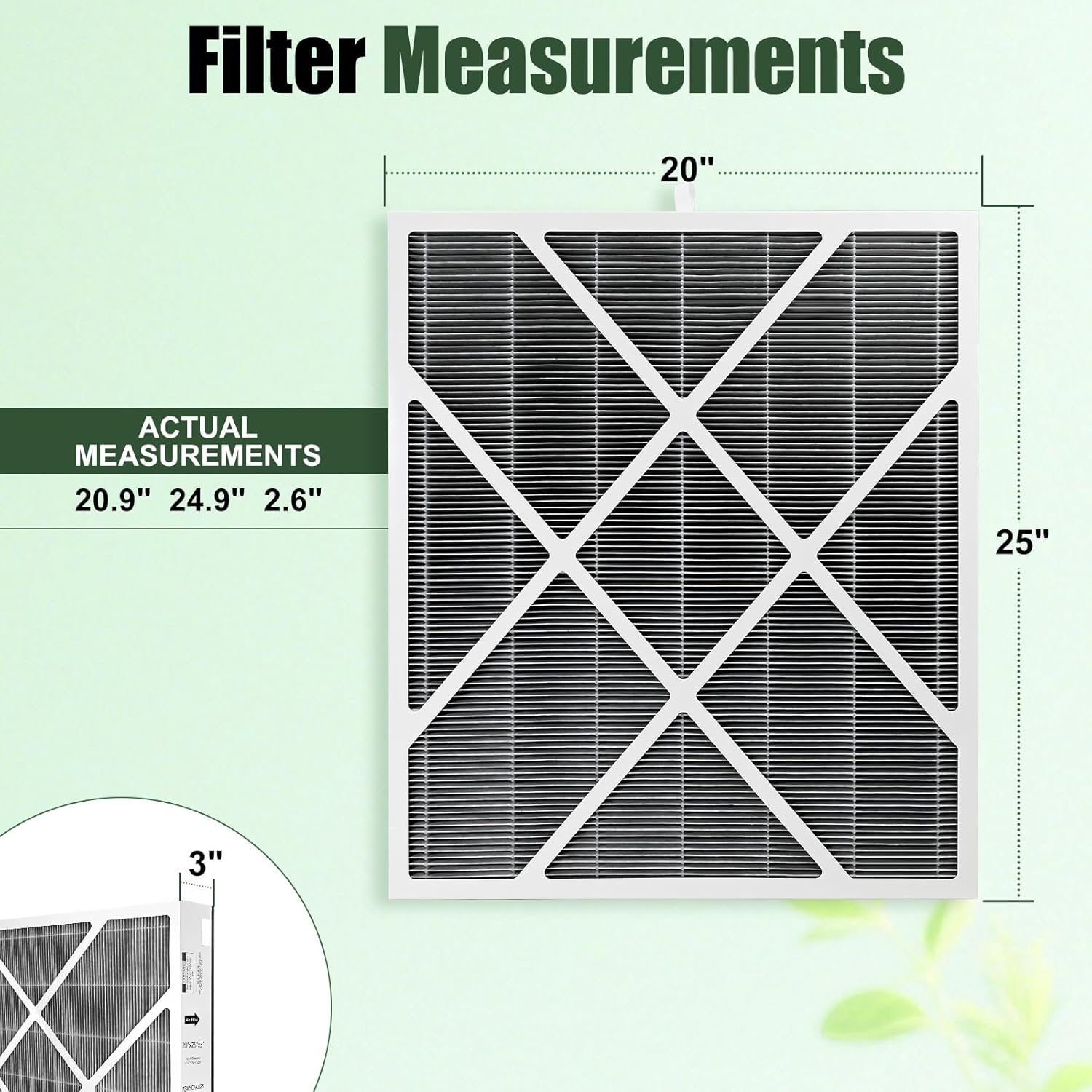 2 Pack MERV16 Air Filter compatible with Bryant/Carrier Air Purifier,20x25x3in, PGAPXCAR2025, AGAPXCAR2025, PGAPAXX2025, PGAPXCAR2025-A01 Cartridge