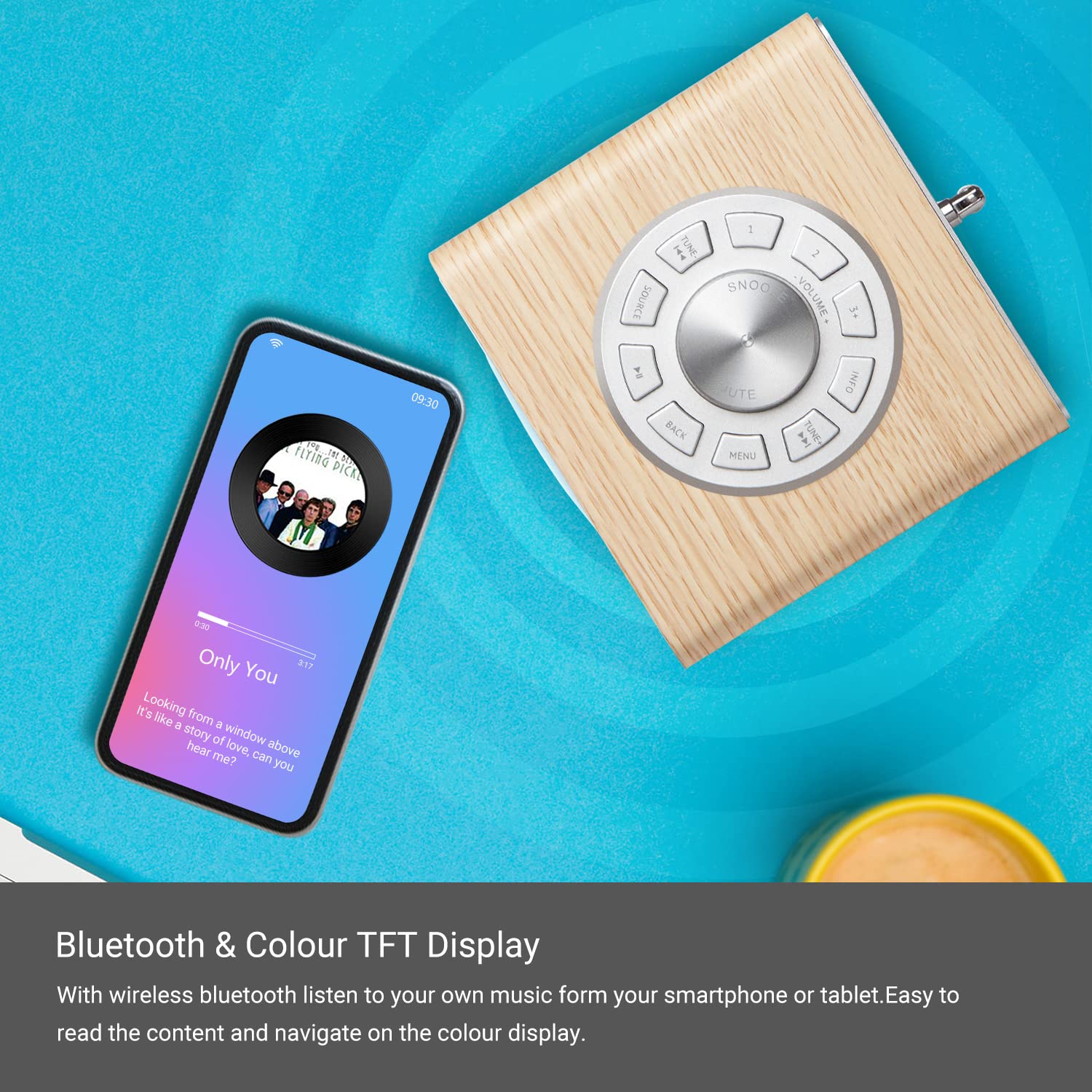 LEMEGA Radio digitale CR4 DAB/DAB+ FM Bluetooth, doppia sveglia, timer, display a colori, bianco