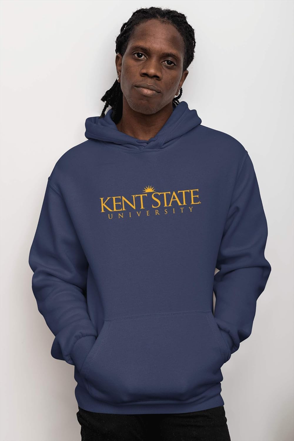 CreateMyTee Kent State University One Color Unisex Hooded Sweatshirt (Navy, Small) - Kent State Golden Flashes Apparel