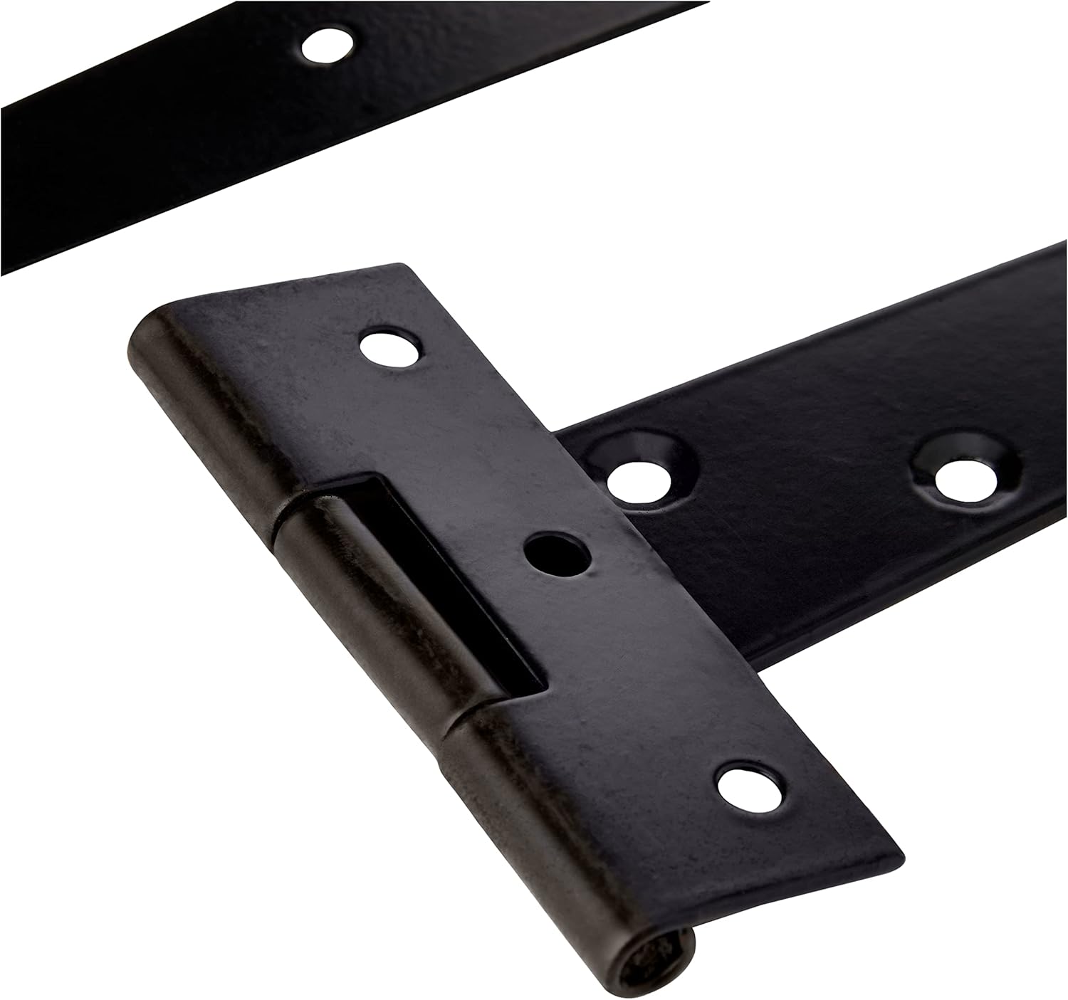 Merriway BH01987 8" T-Strap Hinges Black – Heavy Duty Tee Hinges for Gates, Shed Doors & Garden Projects, Pack of 2