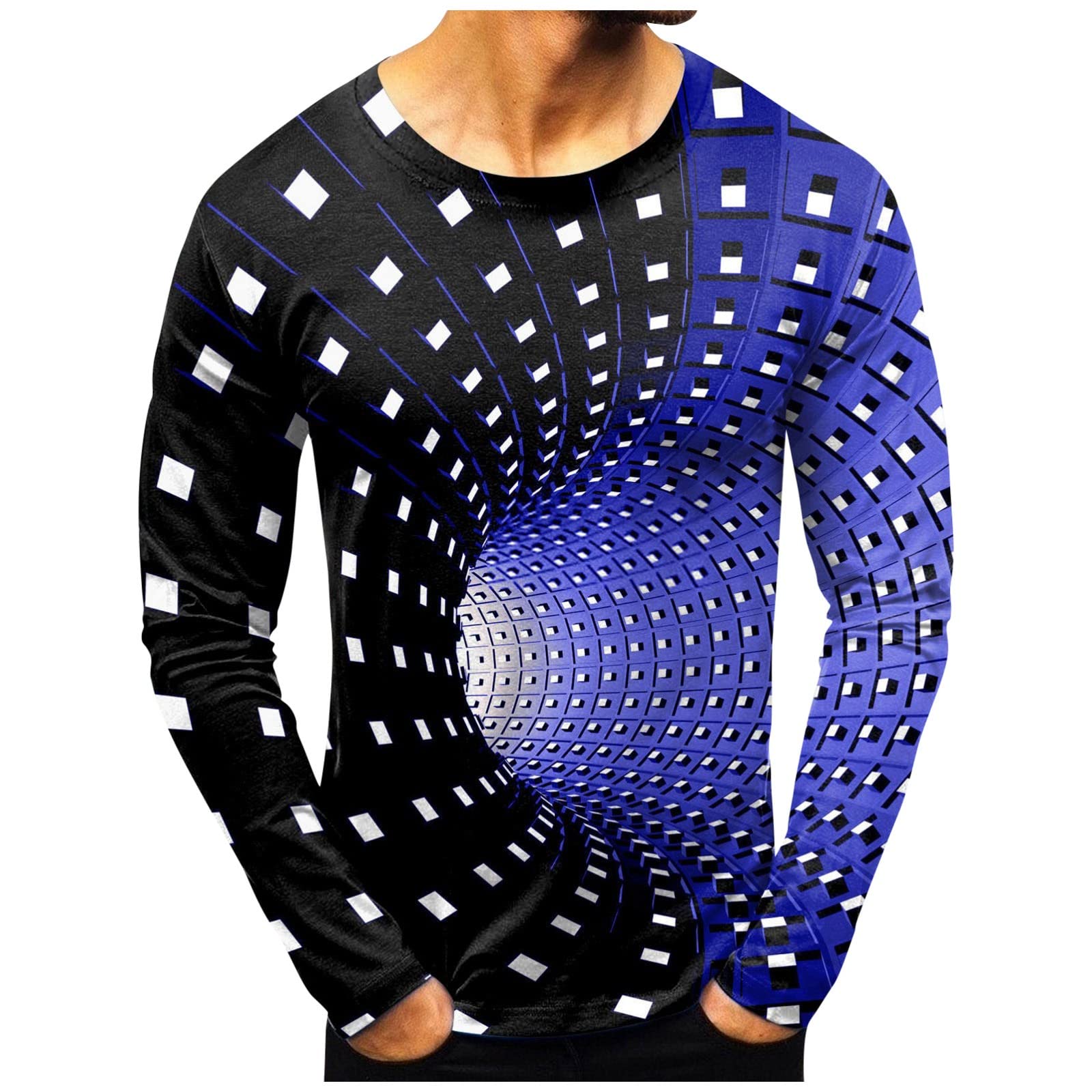 Mens Sweatshirts No Hood Crewneck Long Sleeve Jumper Plain Winter Drawstring Sweat Hood Warm Hiking Biker Hoody Tops Soft, Comfortable, Durable Hoodies for Men UK