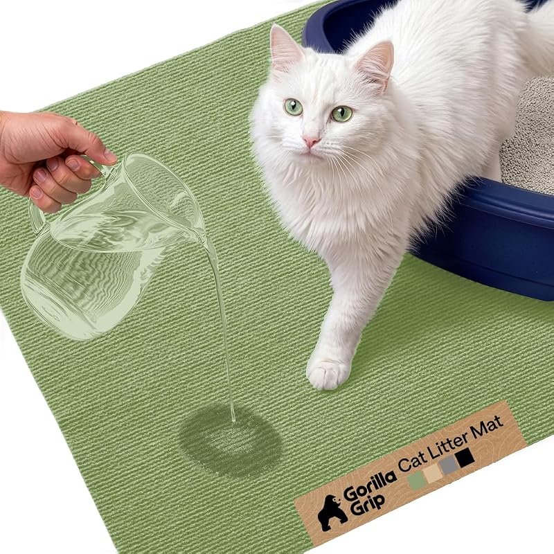 Tapete para Caixa de Areia de Gatos GORILLA GRIP em Feltro Macio com Base de Borracha Antiderrapante 60,96 x 43,18 cm