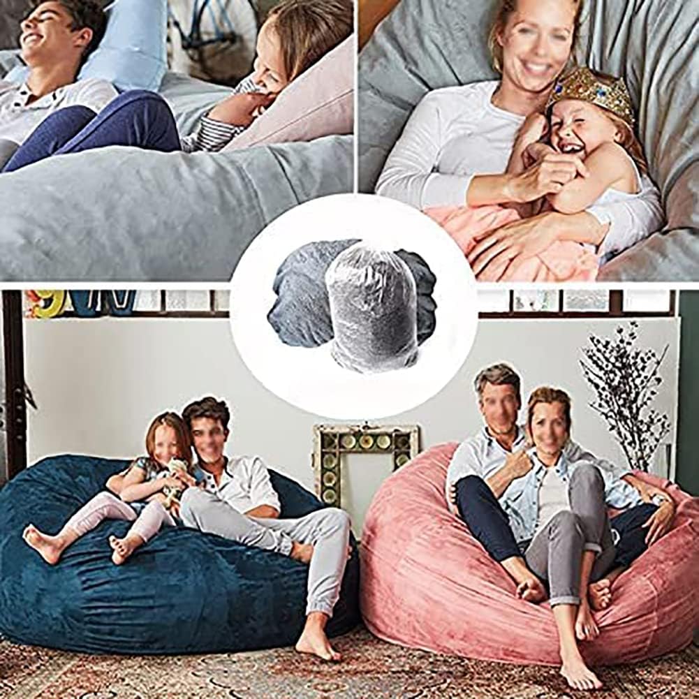 7ft Giant Fur Bean Bag Cover,Zipper Storage Bean Bag,Extra Soft Beanbag Seat Chair Covers(No Filler)