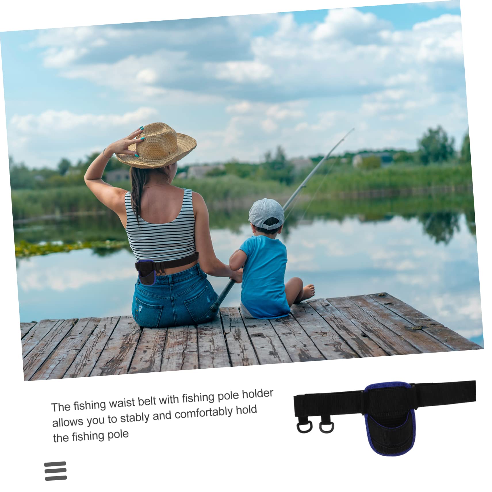 BCOATH Fishing Waist Belt Adjustable Outdoor Fishing Strap for Comfortable Waist Support for Anglers Lightweight and Easy to Carry